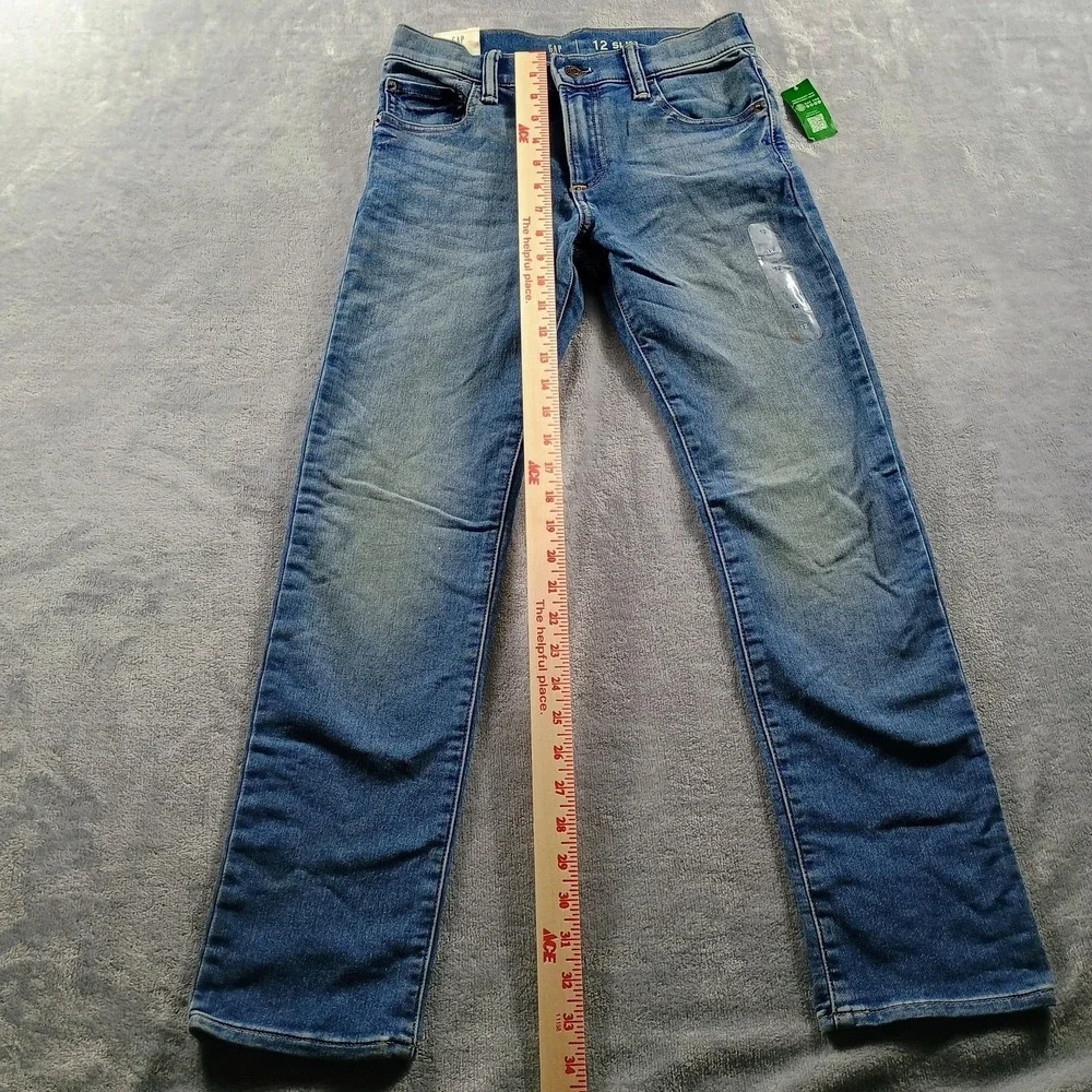 Gap Jeans Kids 12 Slim‎ Blue Skinny Washwell Zip Fly 5 Pocket Denim Casual